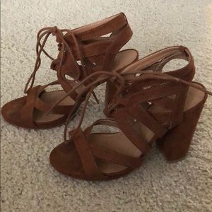 Charlotte Russe brown strappy heels